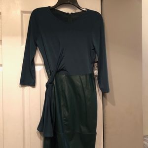New York and Company Faux-Leather Wrap Dress
